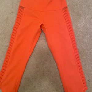 Orange/coral lululemon crop leggings size 8
